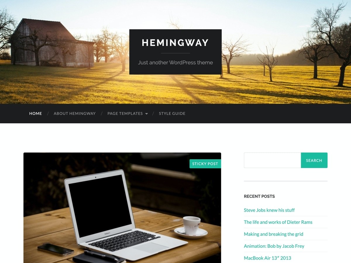 Hemingway best free WordPress theme