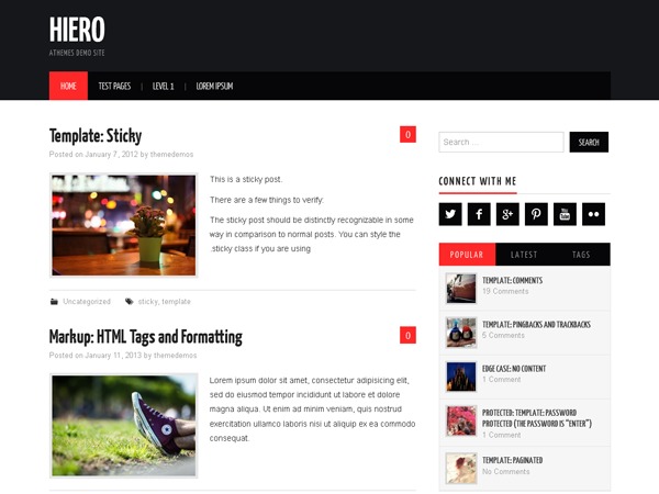 Hiero theme WordPress free by aThemes