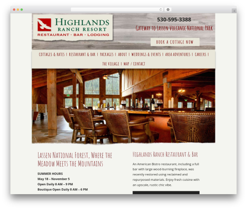 Highlands Ranch Resort Theme best restaurant WordPress theme - highlandsranchresort.com