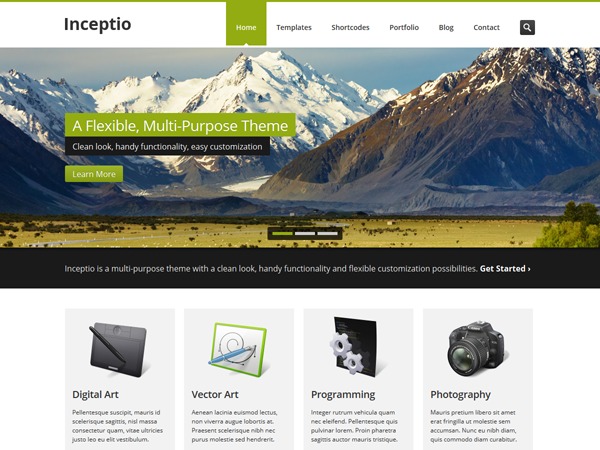 Inceptio company WordPress theme