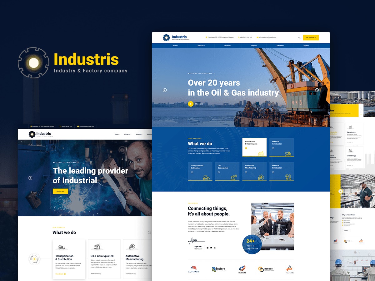 Industris WordPress website theme
