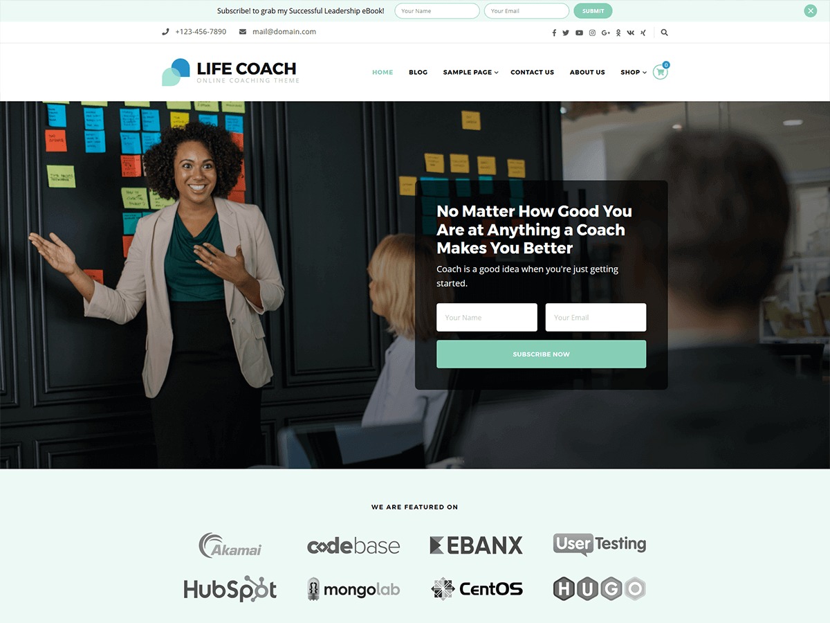 Life Coach WordPress ecommerce theme