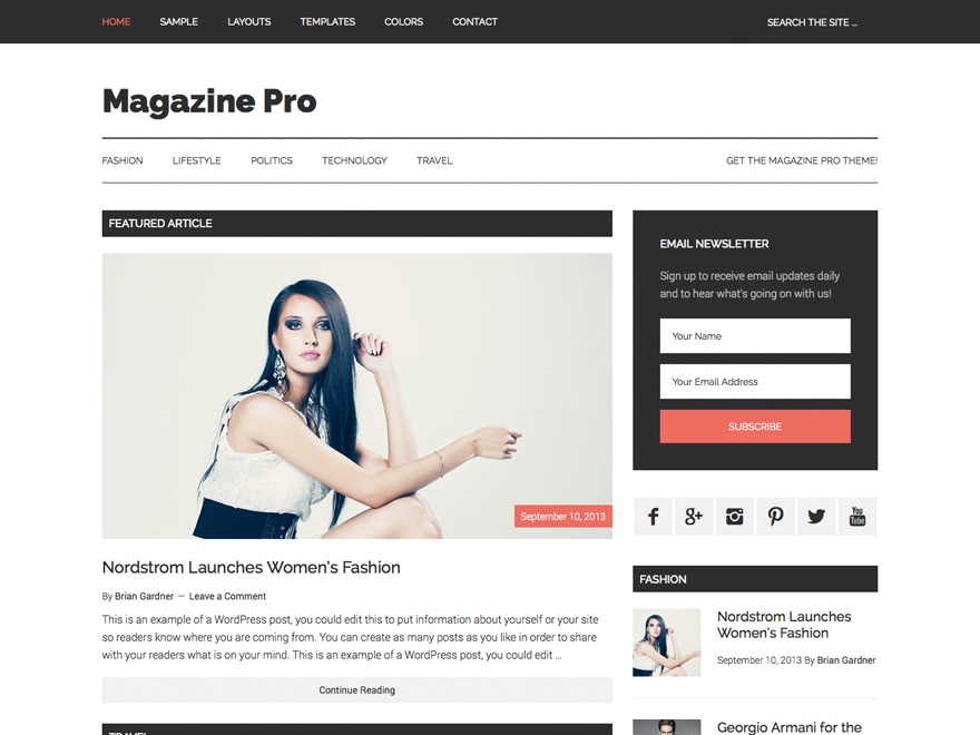 Magazine Pro Theme newspaper WordPress theme by StudioPress
