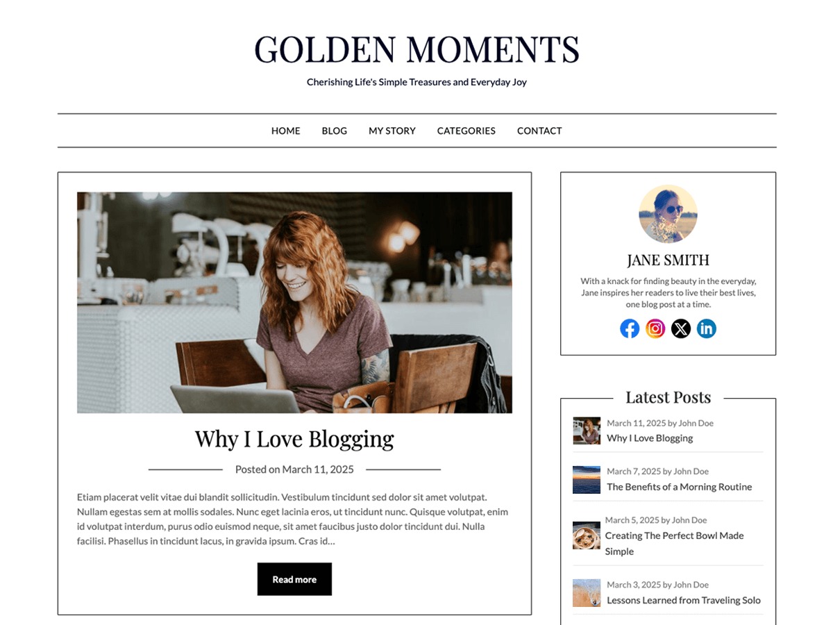 Minimalistblog Stories WordPress theme for business