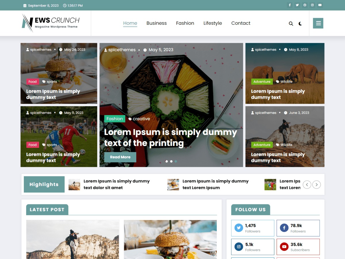 NewsCrunch WordPress news theme