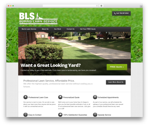 Nexus WordPress page theme - burrislawnservice.com