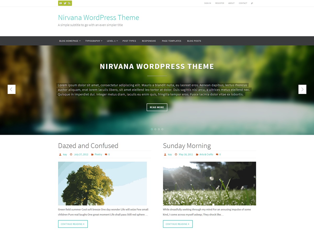 Nirvana WordPress magazine theme