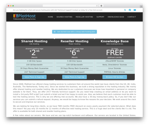 OceanWP free WordPress theme - plothost.com