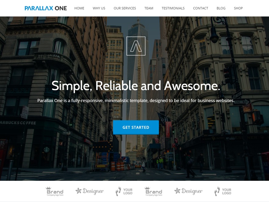 Parallax One company WordPress theme by ThemeIsle