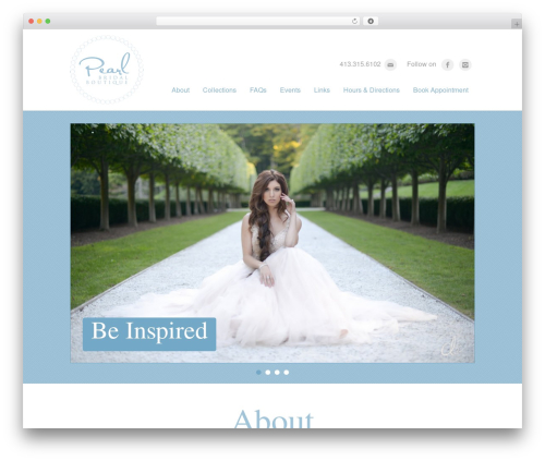 Pearl Bridal Boutique WordPress ecommerce theme - pearlbridalboutique.net
