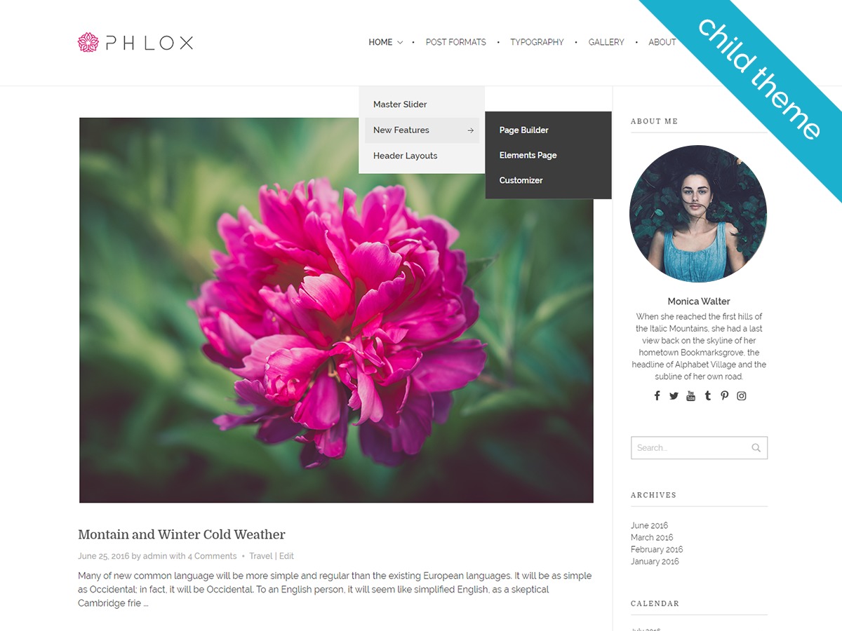 Phlox Child premium WordPress theme