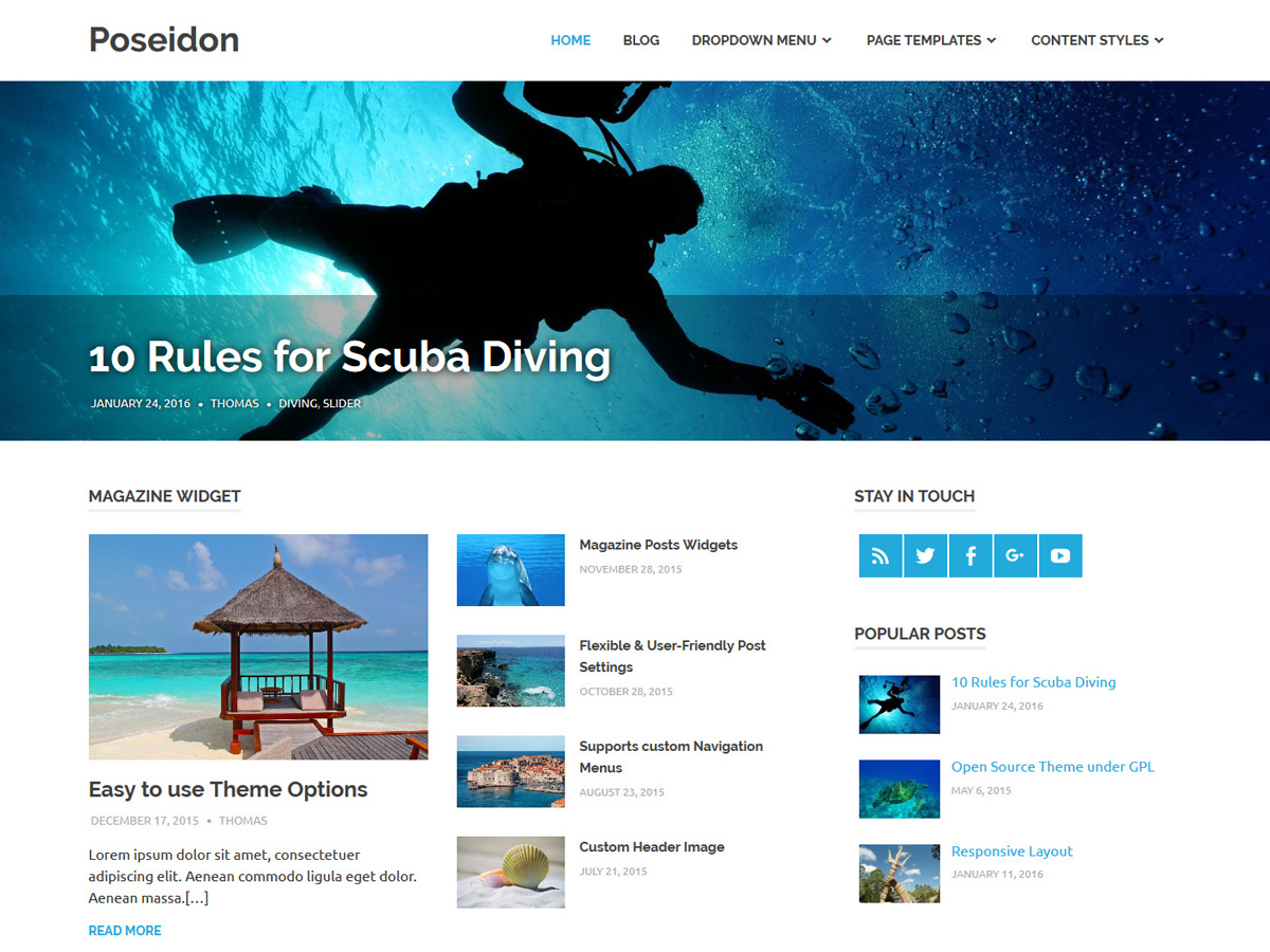 Poseidon WordPress blog theme