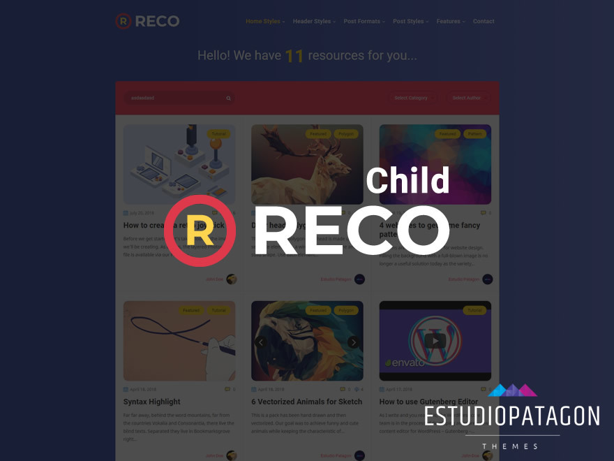 Reco Child WordPress theme