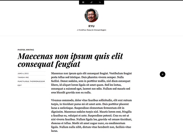 Ryu WordPress theme free download