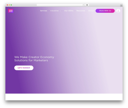 Salient premium WordPress theme - izea.com