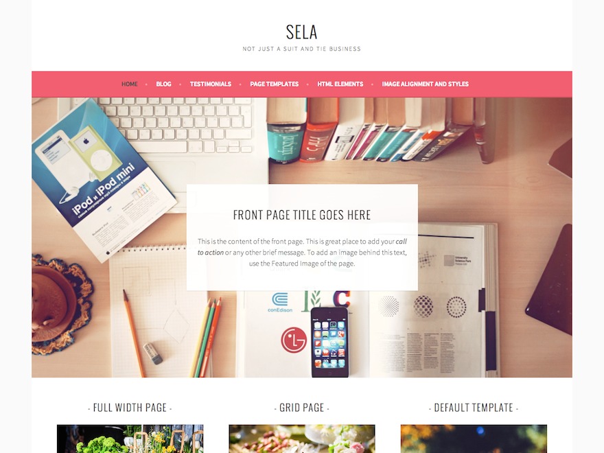 Sela WordPress theme for business by Automattic