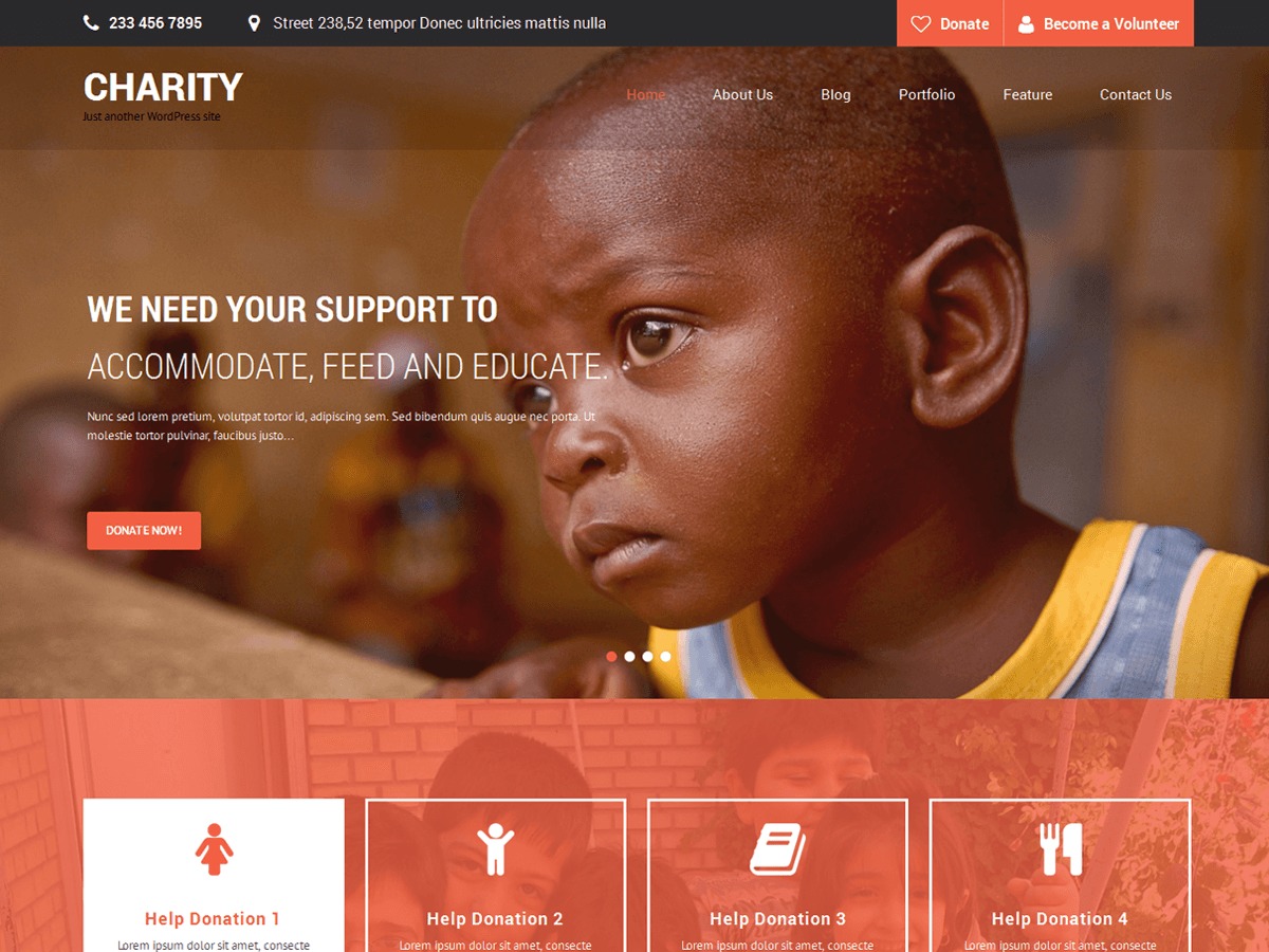 SKT Charity free WordPress theme