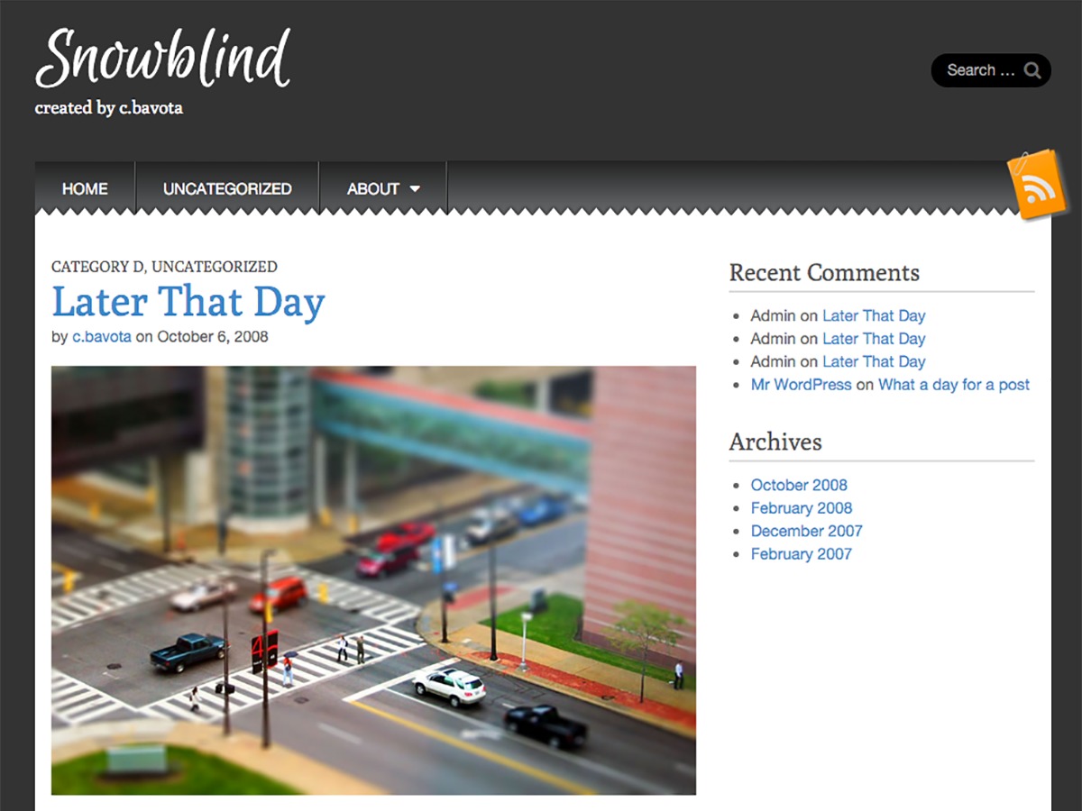 Snowblind free WordPress theme