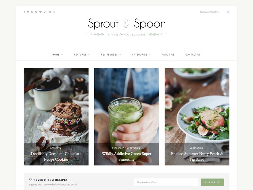 Sprout & Spoon food WordPress theme