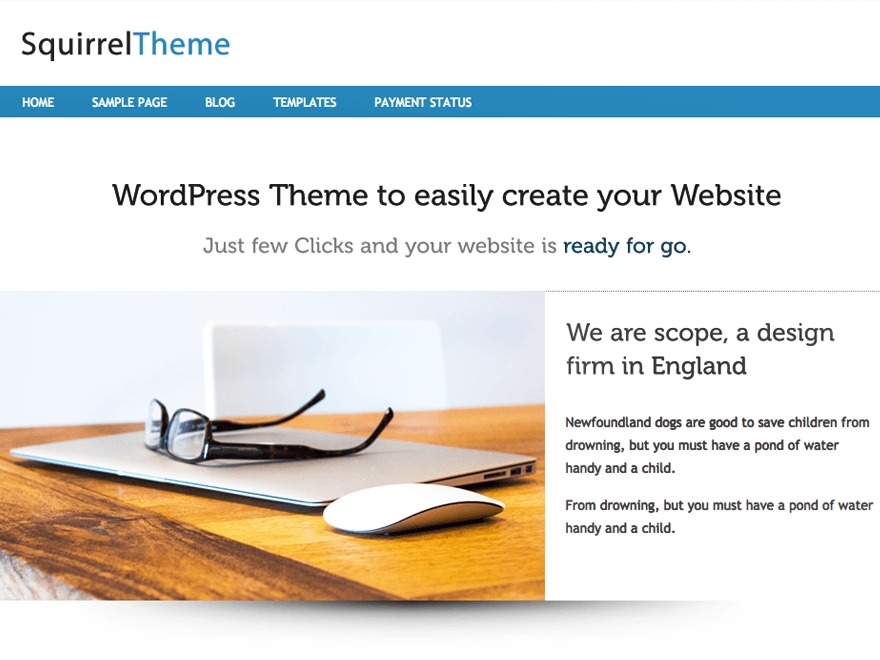 Squirrel free WordPress theme