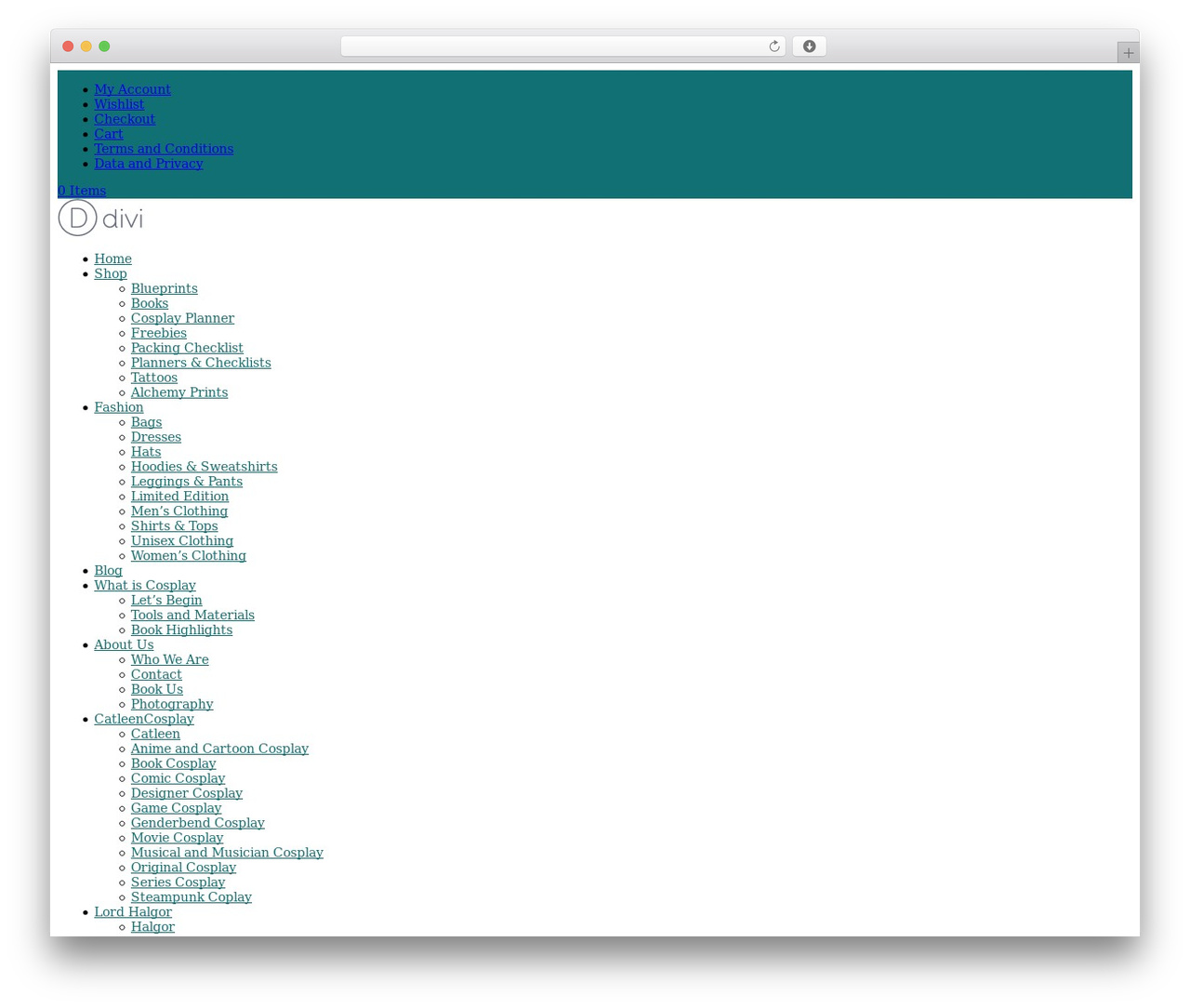Theme WordPress Divi - catleencosplay.com