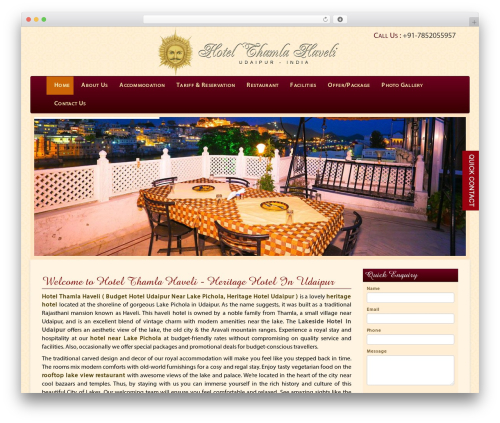 Thamla WordPress hotel theme - hotelthamlahaveli.com