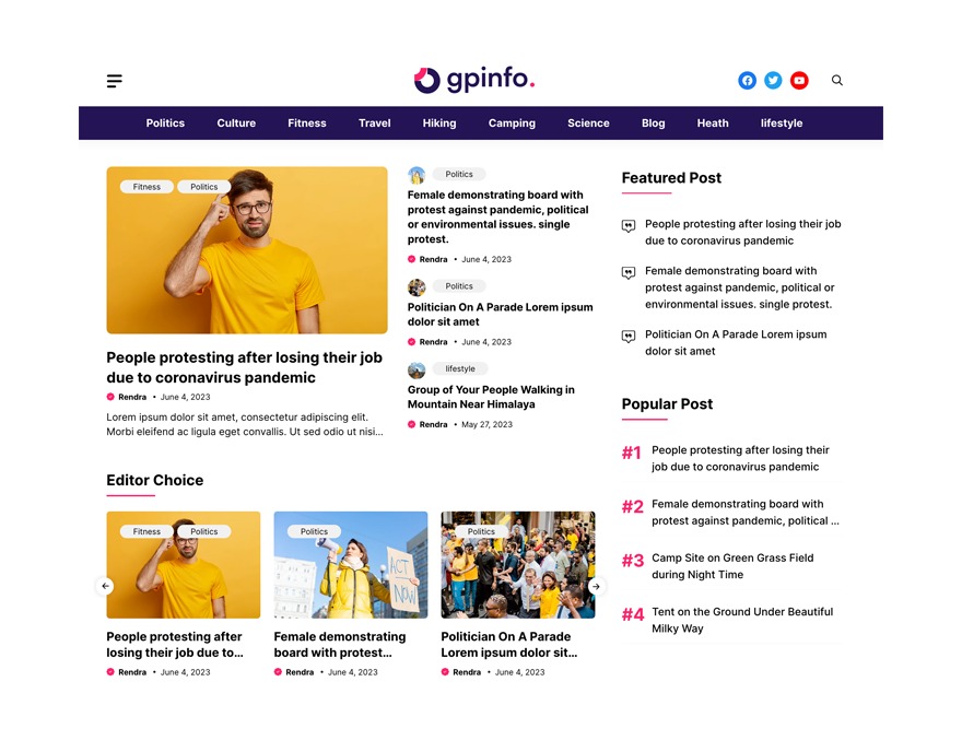 Theme WordPress GP Info - GeneratePress Child by Tom Usborne