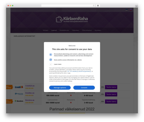 Theme WordPress Hueman - kiirlaenraha.ee