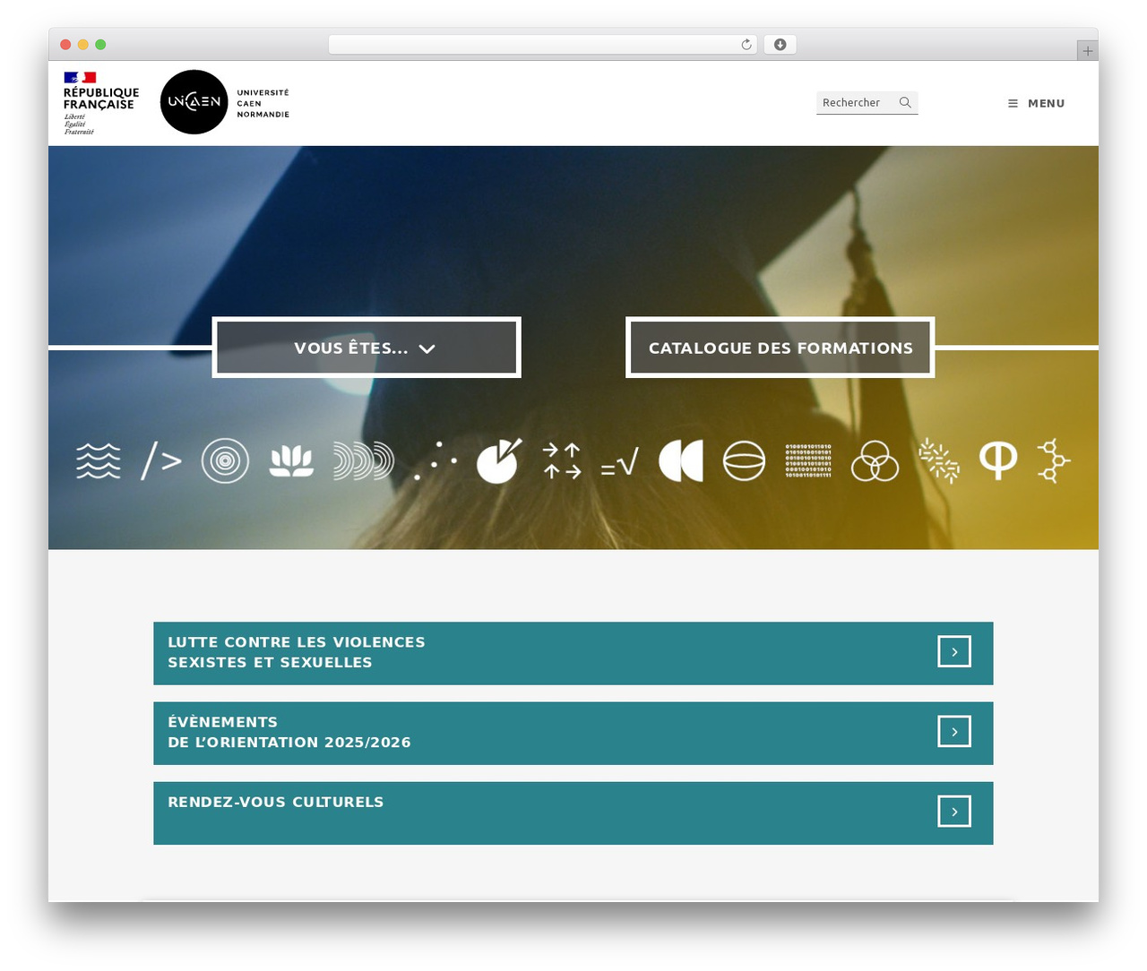 Theme WordPress OceanWP - unicaen.fr