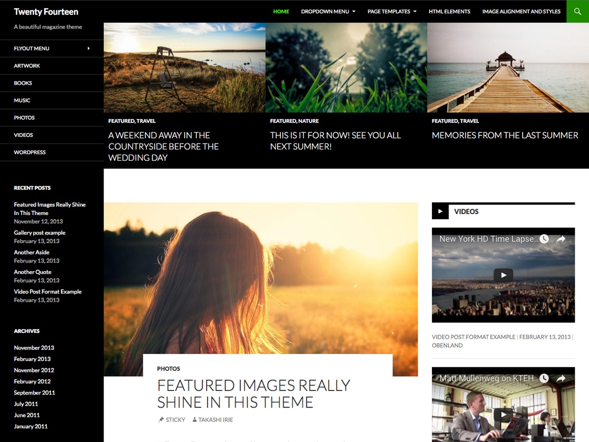 Twenty Fourteen free WordPress theme by the WordPress team