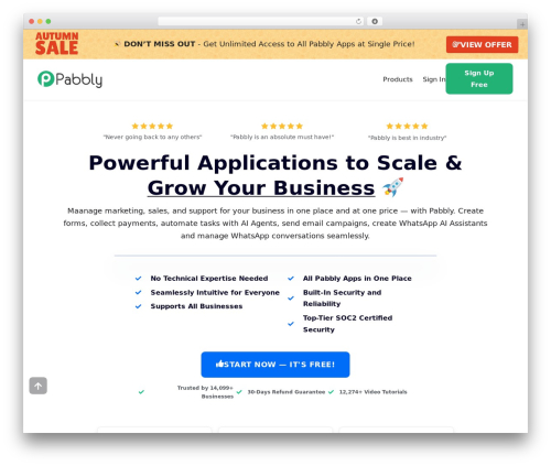 Twenty Seventeen free WordPress theme - pabbly.com