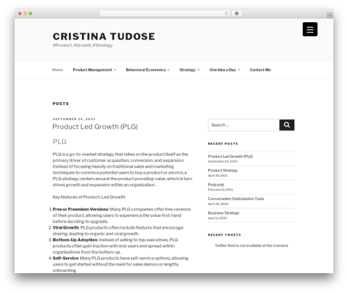 Twenty Seventeen premium WordPress theme - cristinatudose.com