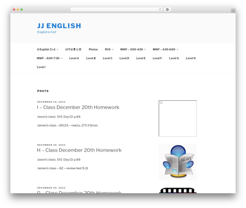 Twenty Seventeen WordPress theme free - jjenglish.com