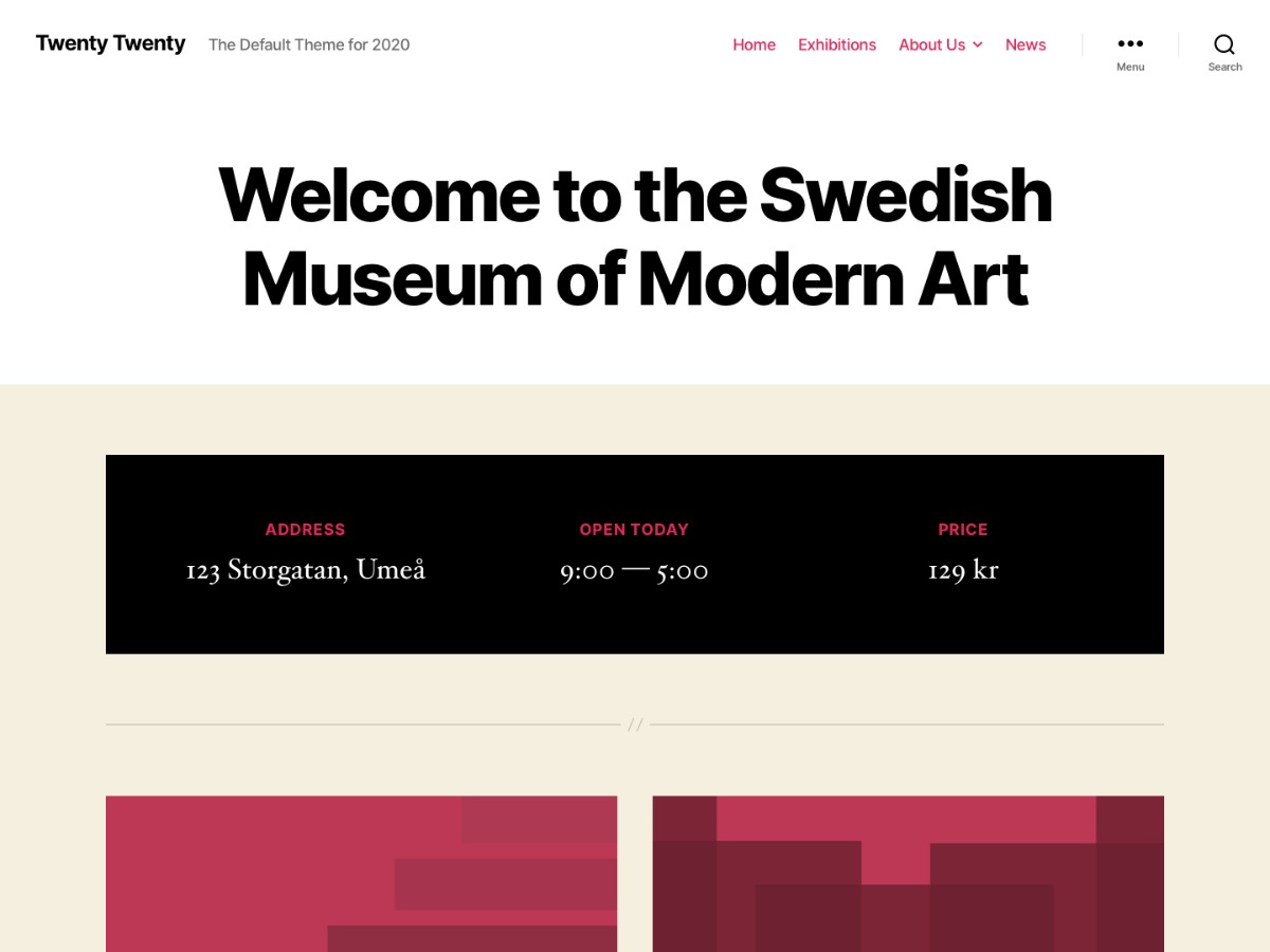 Twenty Twenty Child WordPress blog theme by the WordPress team