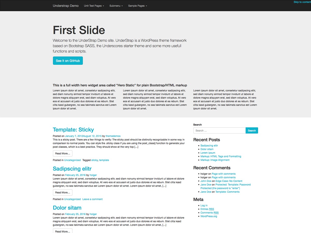 UnderStrap free website theme