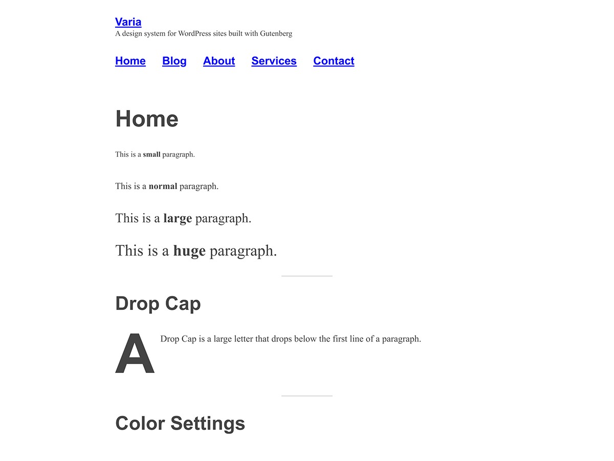Varia WP theme by Automattic