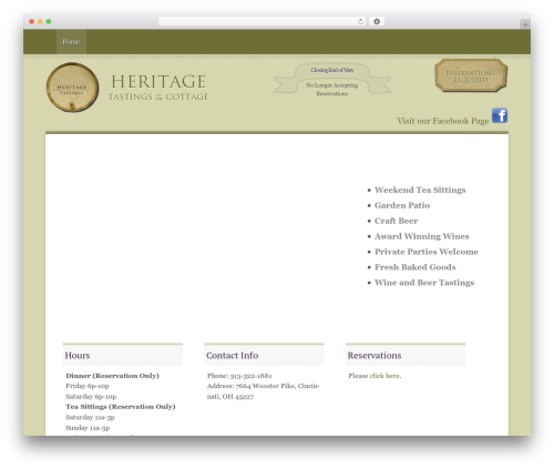 WordPress theme Cakifo - heritagetastings.com