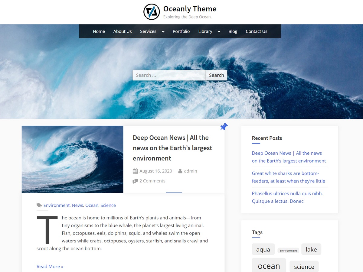 WordPress theme Oceanly