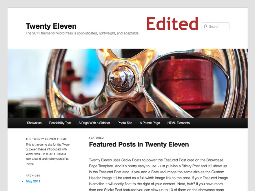 WordPress theme Twenty Eleven Child by the WordPress team