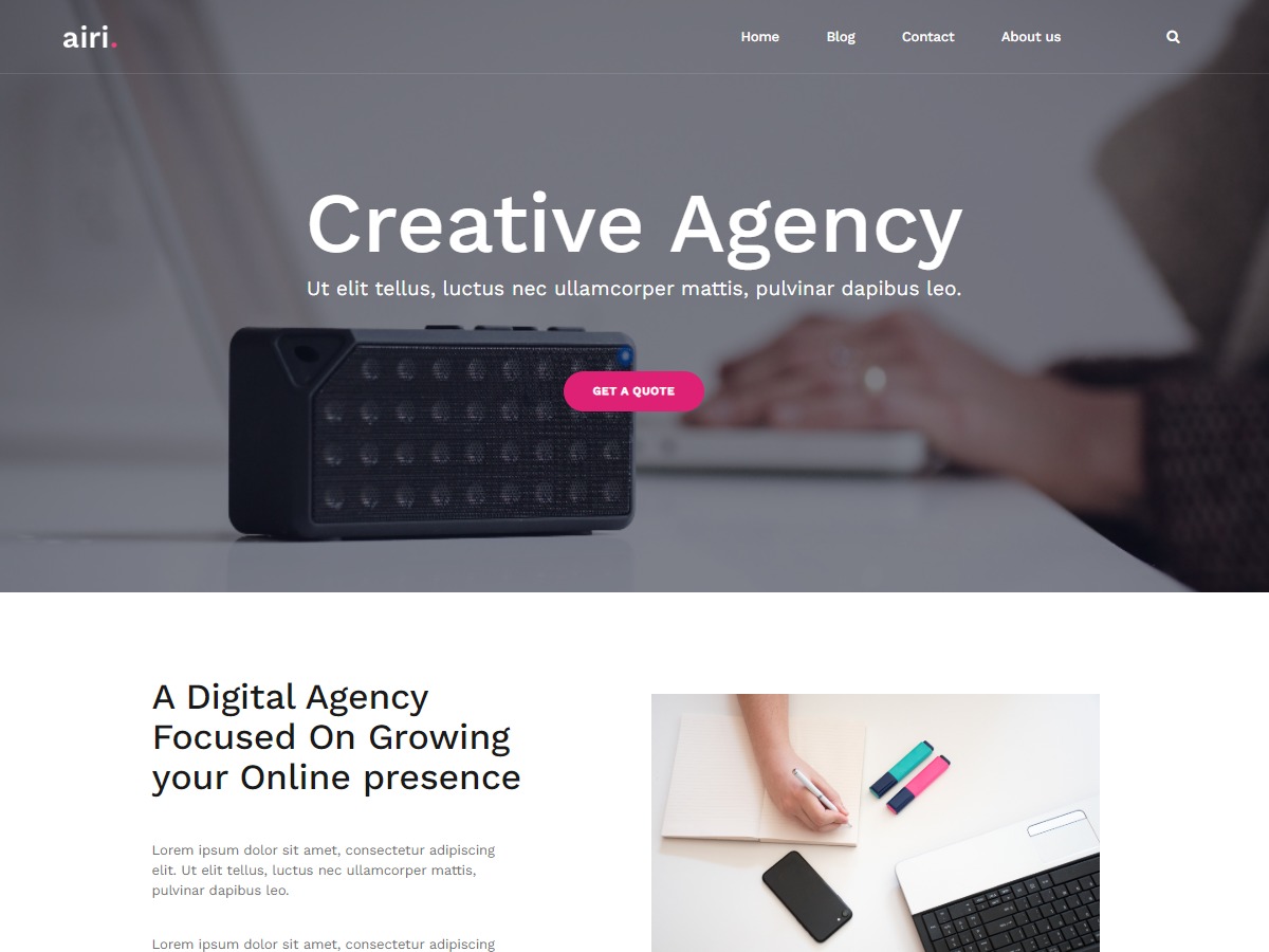 WordPress theme airi by aThemes