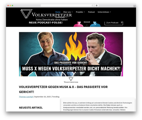 WordPress theme Divi - volksverpetzer.de