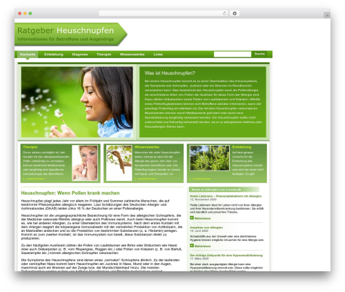 WordPress theme Ratgeber I - heuschnupfen.net