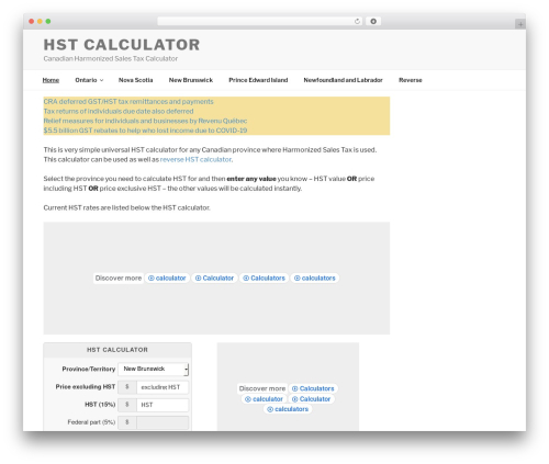 WordPress theme Twenty Seventeen - hstcalculator.ca