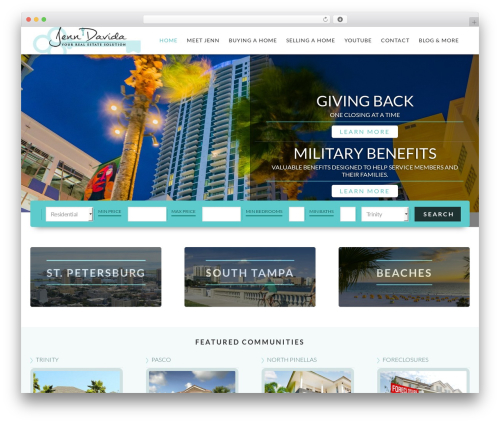 WordPress theme Winning Agent Pro Theme - jenndavida.com