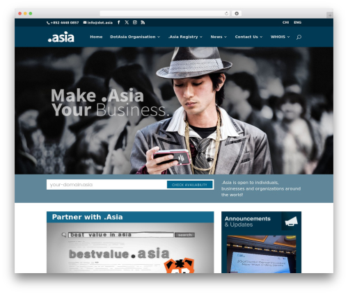 WP theme Divi - dot.asia