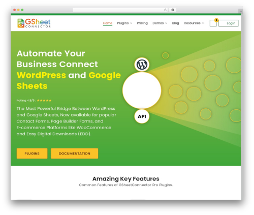 WP theme Avada Child - gsheetconnector.com