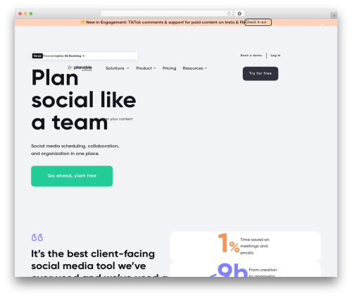 WP theme Divi - planable.io