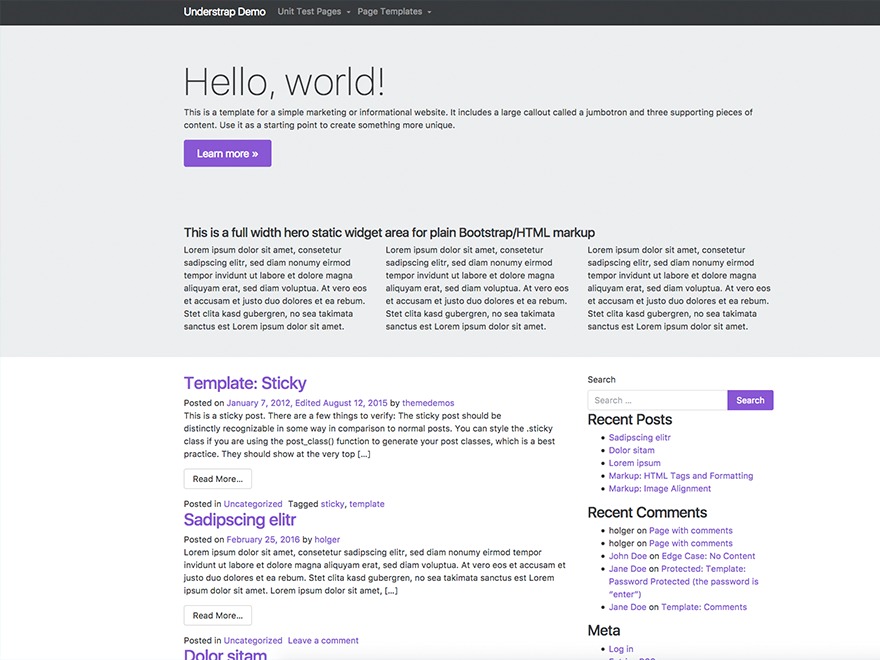 WP theme UnderStrap Child