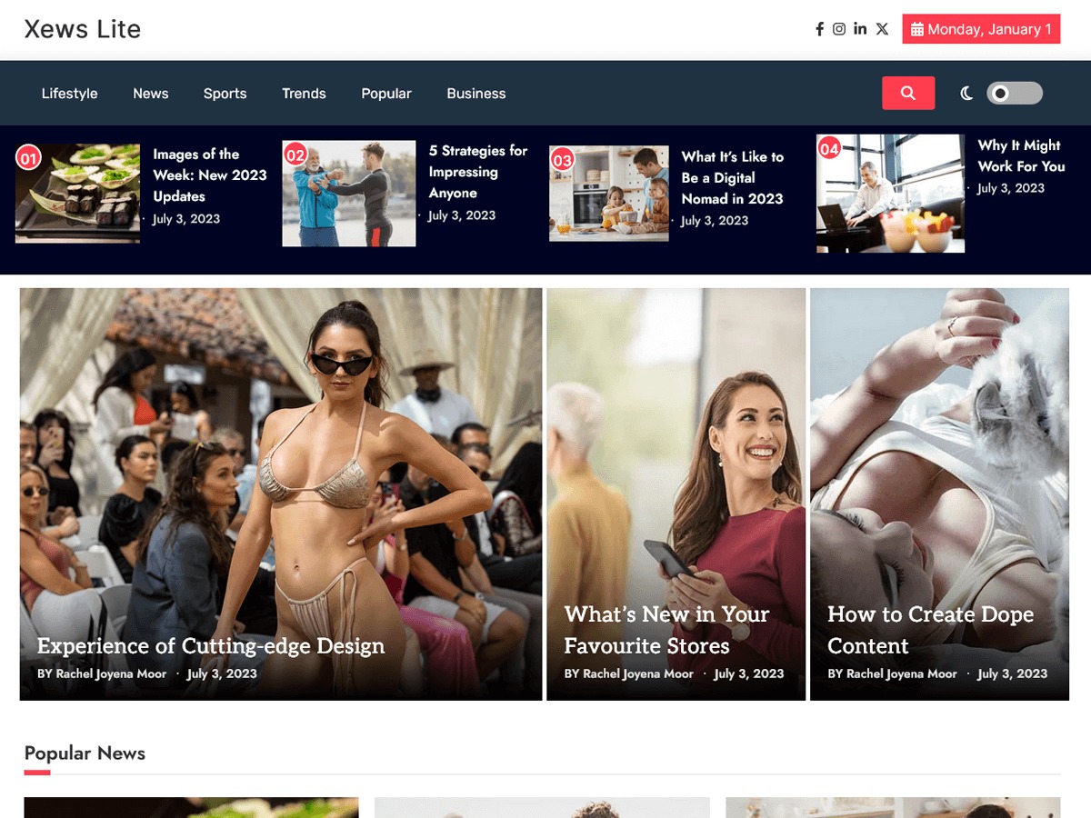 Xews Lite WordPress theme free download