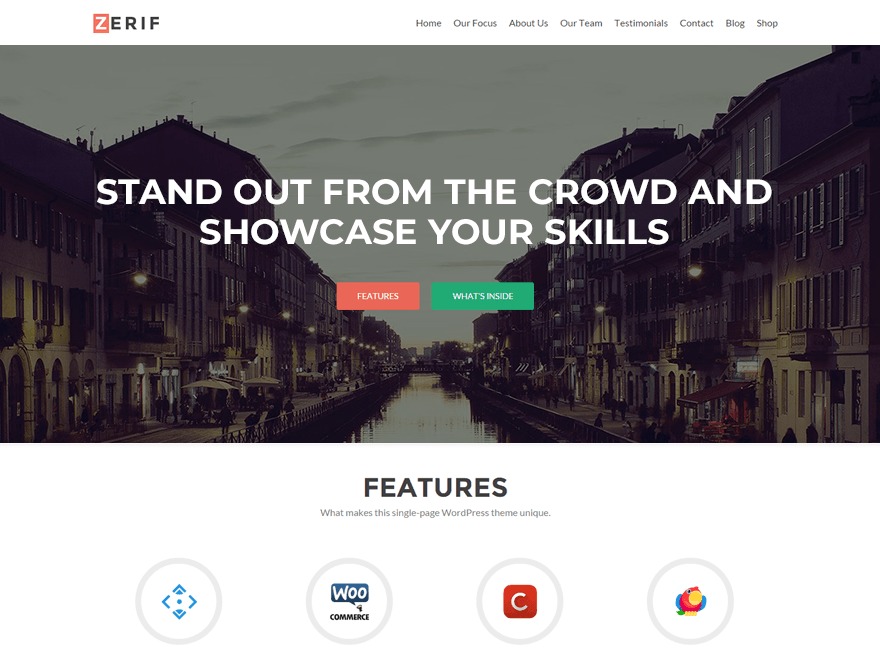 Zerif Lite WordPress store theme